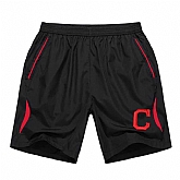 Men's Cleveland Indians Black Red Stripe MLB Shorts,baseball caps,new era cap wholesale,wholesale hats